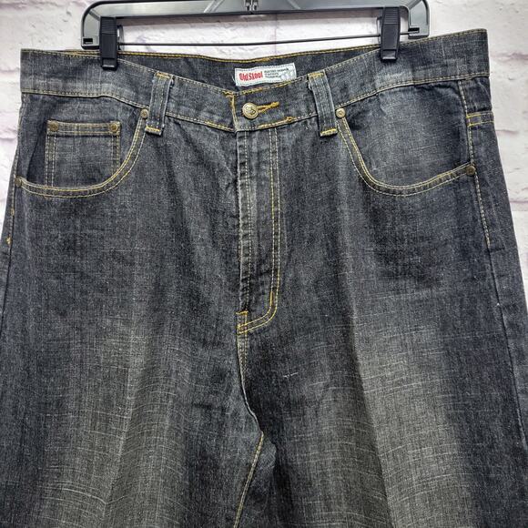 Old Skool Y2K Baggy Flap Pocket Jeans 38x35 Big Tall Skater Streetwear Hip Hop - Picture 2 of 10